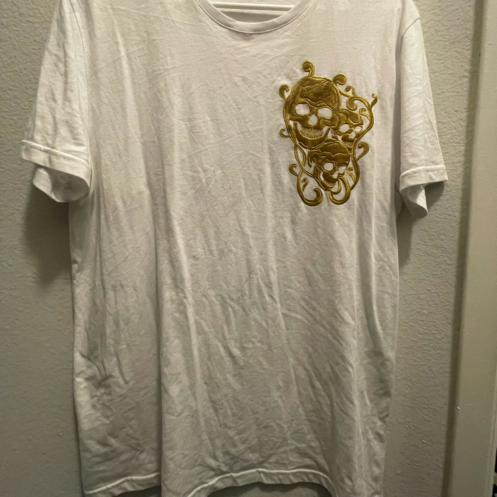 Alexander Mcqueen Embroidered Gold Skulls